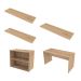 Conjunto de Mesa com Estante e 3 Prateleiras Siena Carvalho Mel
