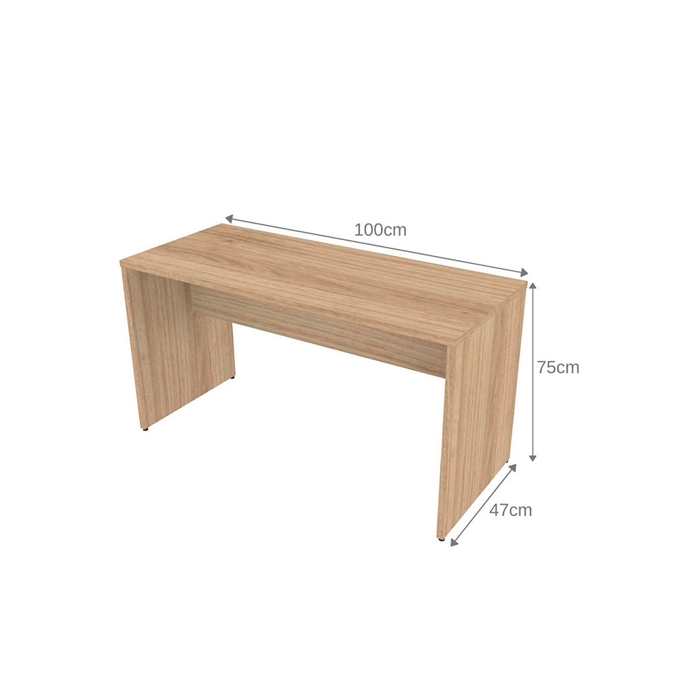 Conjunto de Mesa com Estante e 3 Prateleiras Siena Carvalho Mel