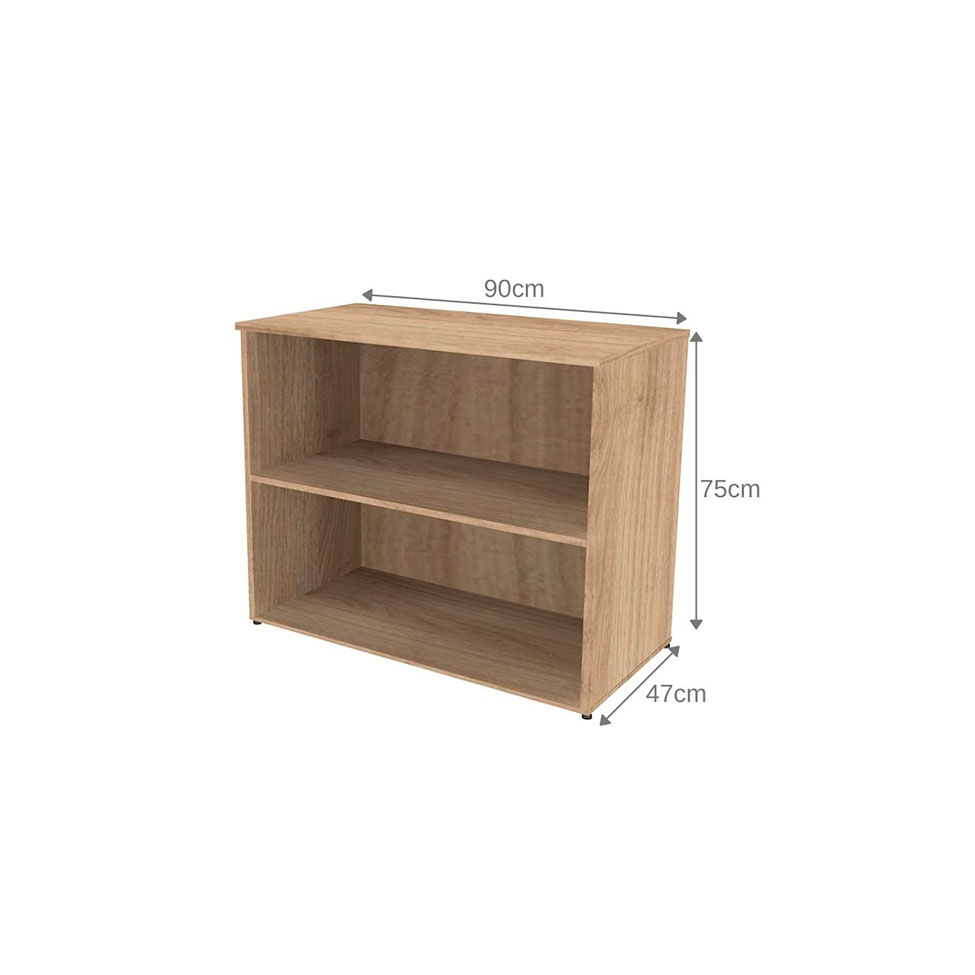 Conjunto de Mesa com Estante e 3 Prateleiras Siena Carvalho Mel