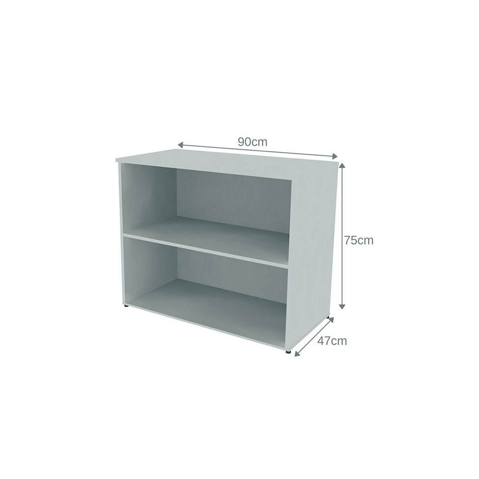 Conjunto de Mesa com Estante e 3 Prateleiras Siena Cinza Cristal
