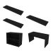 Conjunto de Mesa com Estante e 3 Prateleiras Siena Preto