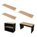 Conjunto de Mesa com Estante e 3 Prateleiras Siena Preto e Carvalho Mel