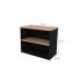 Conjunto de Mesa com Estante e 3 Prateleiras Siena Preto e Carvalho Mel