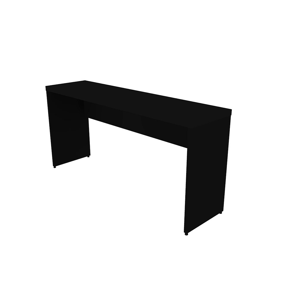 Conjunto de Mesa com Estante e Prateleira de Escritório Corp Preto