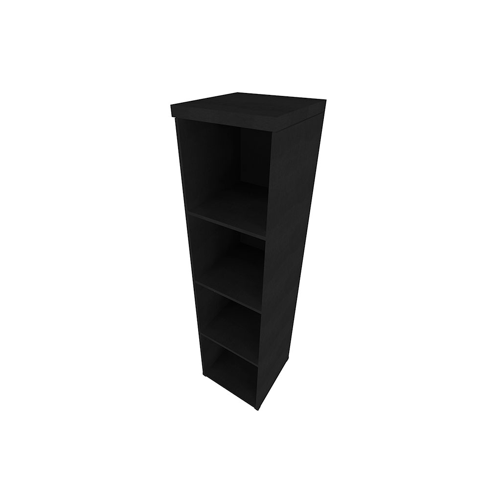 Conjunto de Mesa com Estante e Prateleira de Escritório Corp Preto