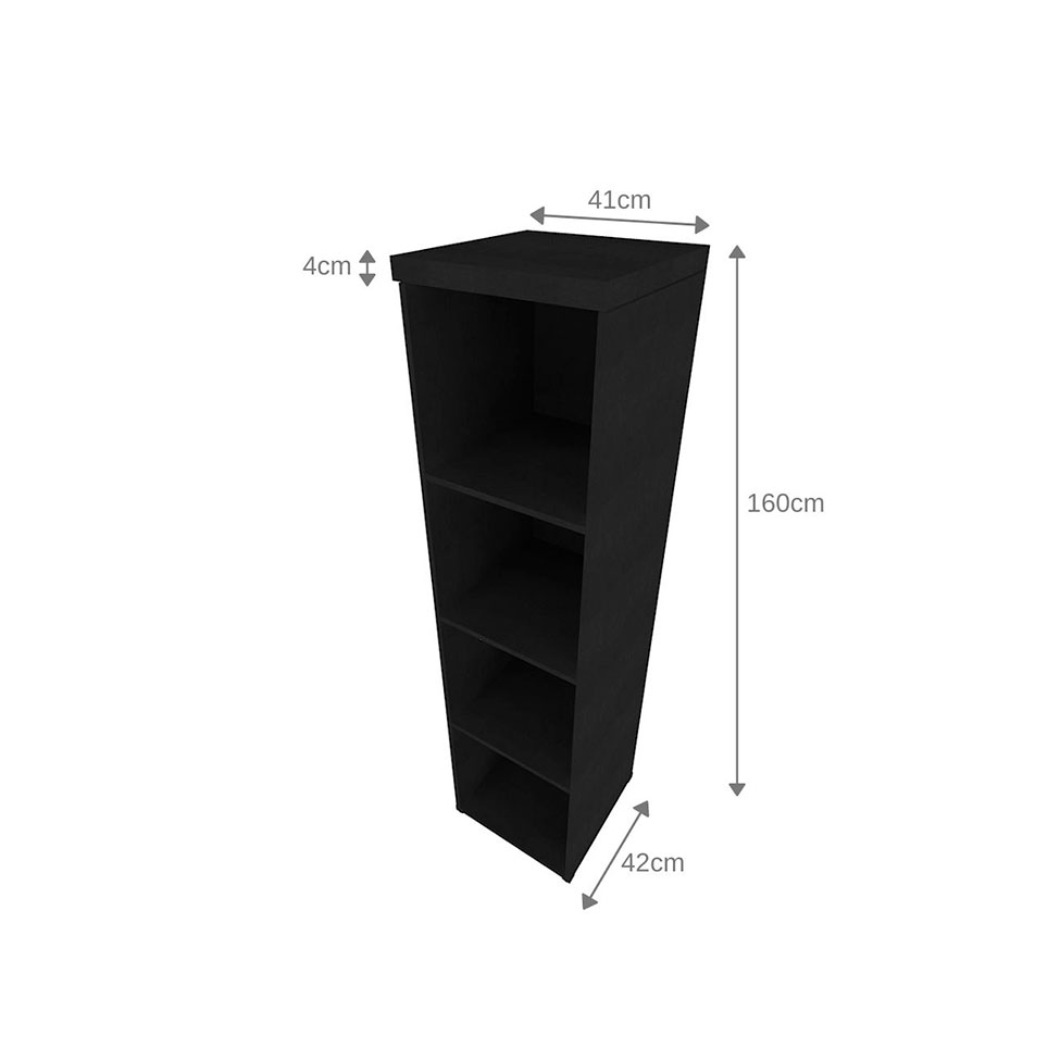 Conjunto de Mesa com Estante e Prateleira de Escritório Corp Preto