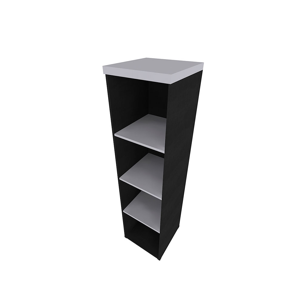 Conjunto de Mesa com Estante e Prateleira de Escritório Corp Preto e Cinza Cristal