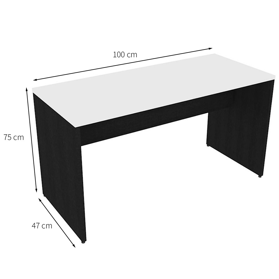 Conjunto de Mesa com Gaveteiro de Escritório Arvo Preto e Branco
