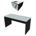 Conjunto de Mesa com Gaveteiro de Escritório Arvo Preto e Cinza Cristal