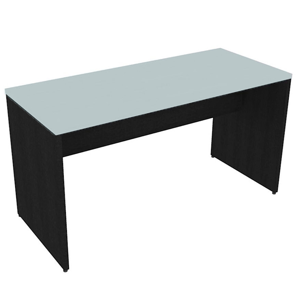 Conjunto de Mesa com Gaveteiro de Escritório Arvo Preto e Cinza Cristal