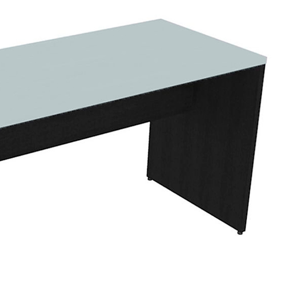 Conjunto de Mesa com Gaveteiro de Escritório Arvo Preto e Cinza Cristal