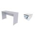 Conjunto de Mesa com Gaveteiro de Escritório Corp Cinza Cristal