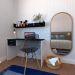 Conjunto de Mesa com Gaveteiro e Prateleira de Escritório Helen Branco e Preto