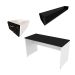 Conjunto de Mesa com Gaveteiro e Prateleira de Escritório Helen Branco e Preto