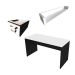 Conjunto de Mesa com Gaveteiro e Prateleira de Escritório Helen Preto e Branco