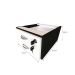 Conjunto de Mesa com Gaveteiro e Prateleira de Escritório Helen Preto e Branco