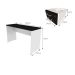 Conjunto de Mesa com Gaveteiro, Prateleira e Armário de Escritório Corp Branco e Preto