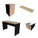 Conjunto de Mesa com Gaveteiro, Prateleira e Armário de Escritório Corp Preto e Carvalho Mel