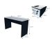 Conjunto de Mesa com Gaveteiro, Prateleira e Armário de Escritório Corp Preto e Cinza Cristal