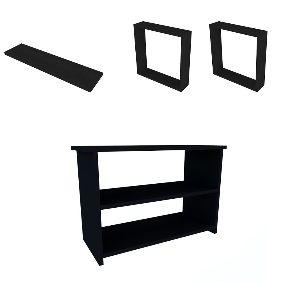 Conjunto de Nichos e Banco Pullen Preto