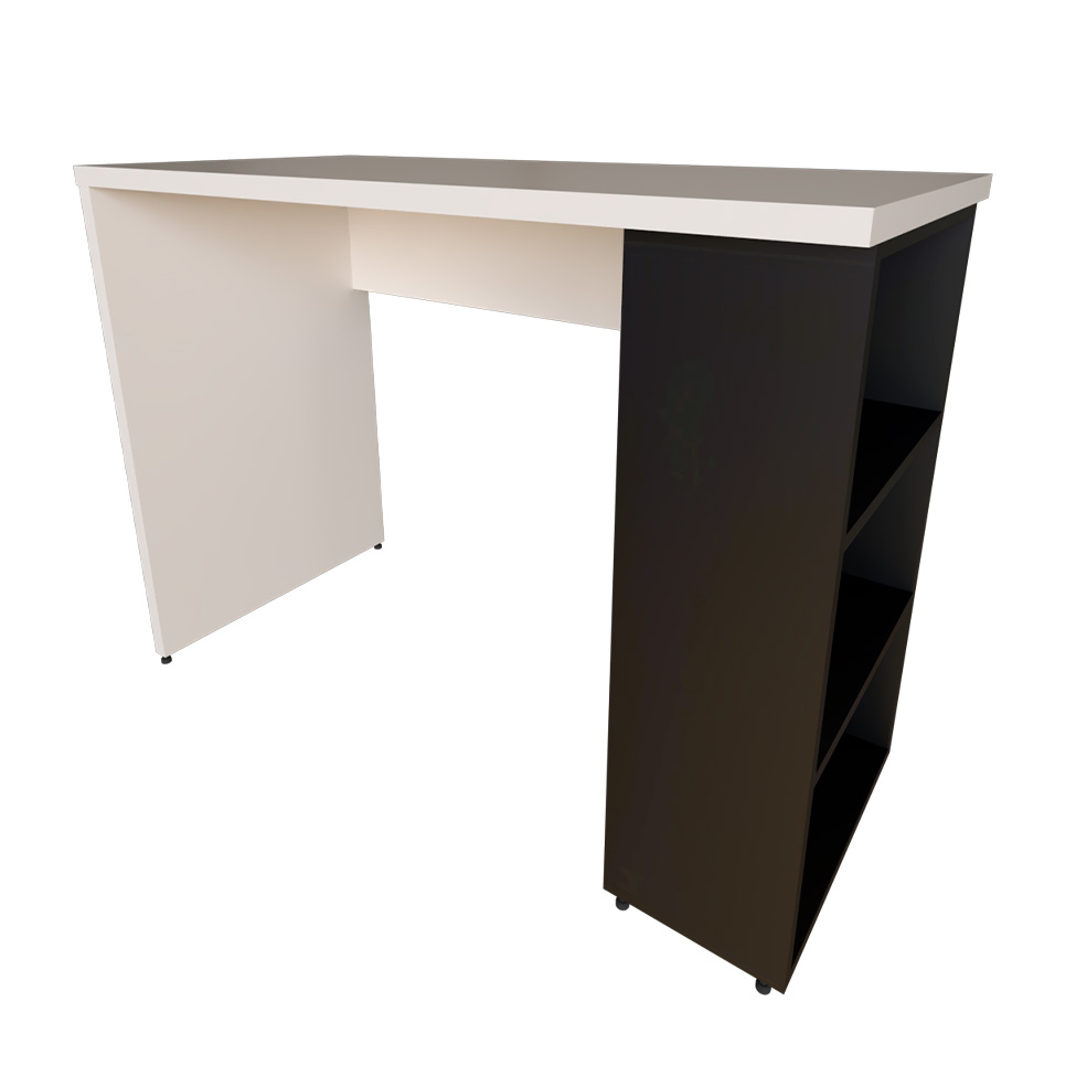 Escrivaninha Corp Branca e Preta 110 cm