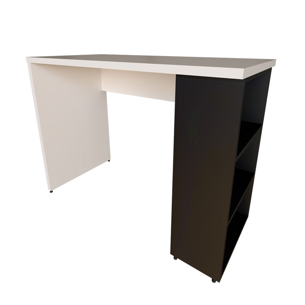 Escrivaninha Corp Branca e Preta 90 cm
