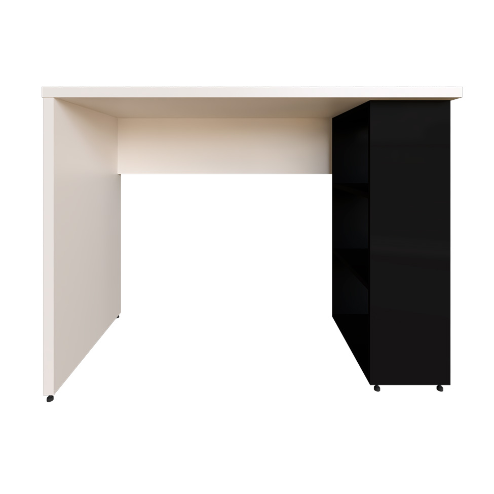 Escrivaninha Corp Branca e Preta 90 cm