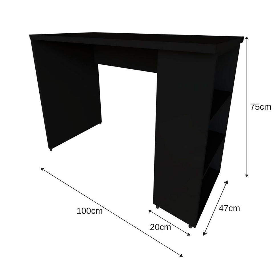 Escrivaninha Corp Preta 100 cm