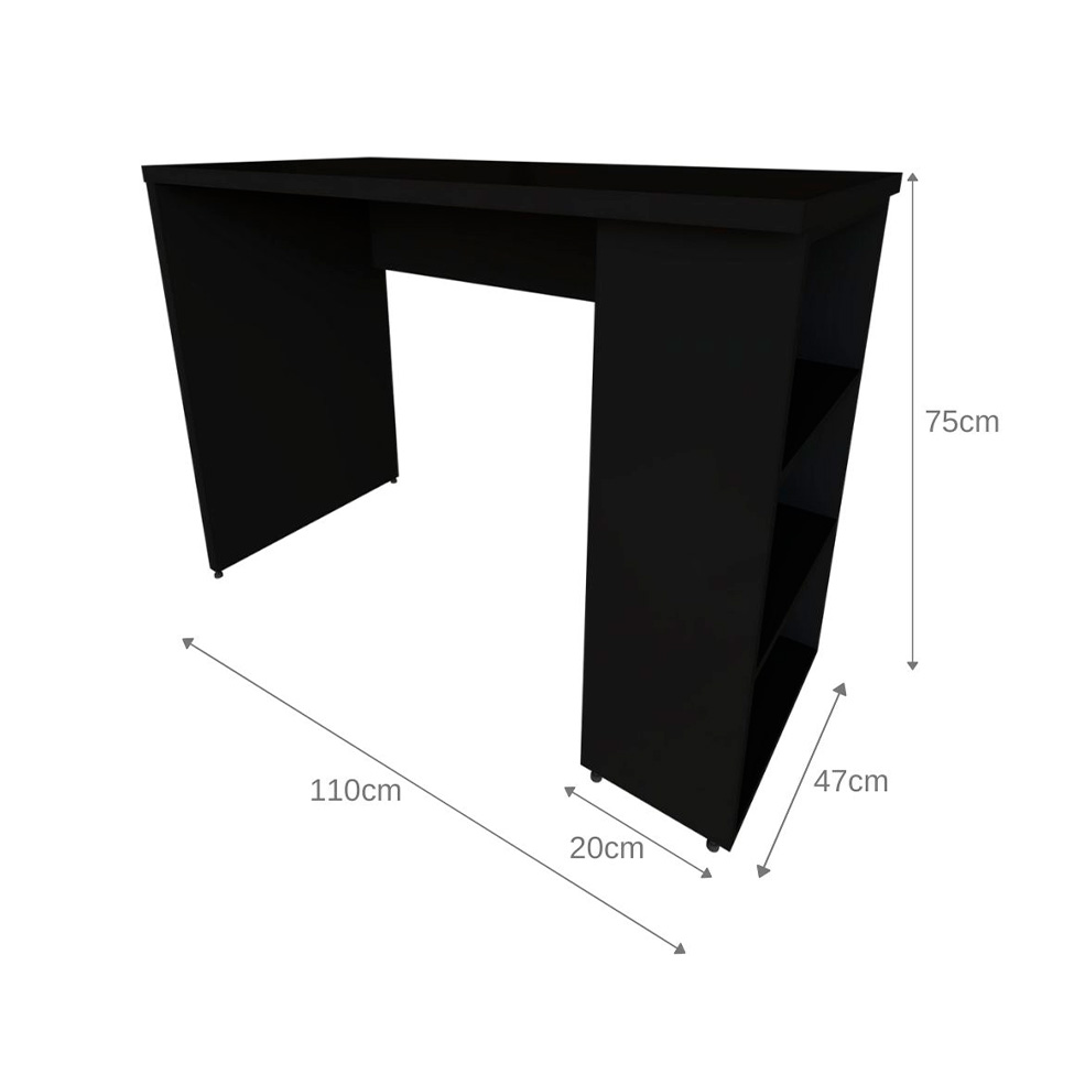 Escrivaninha Corp Preta 110 cm