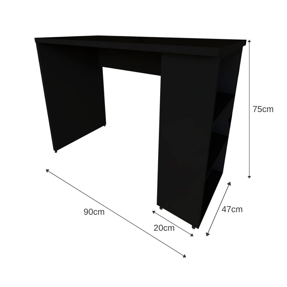 Escrivaninha Corp Preta 90 cm