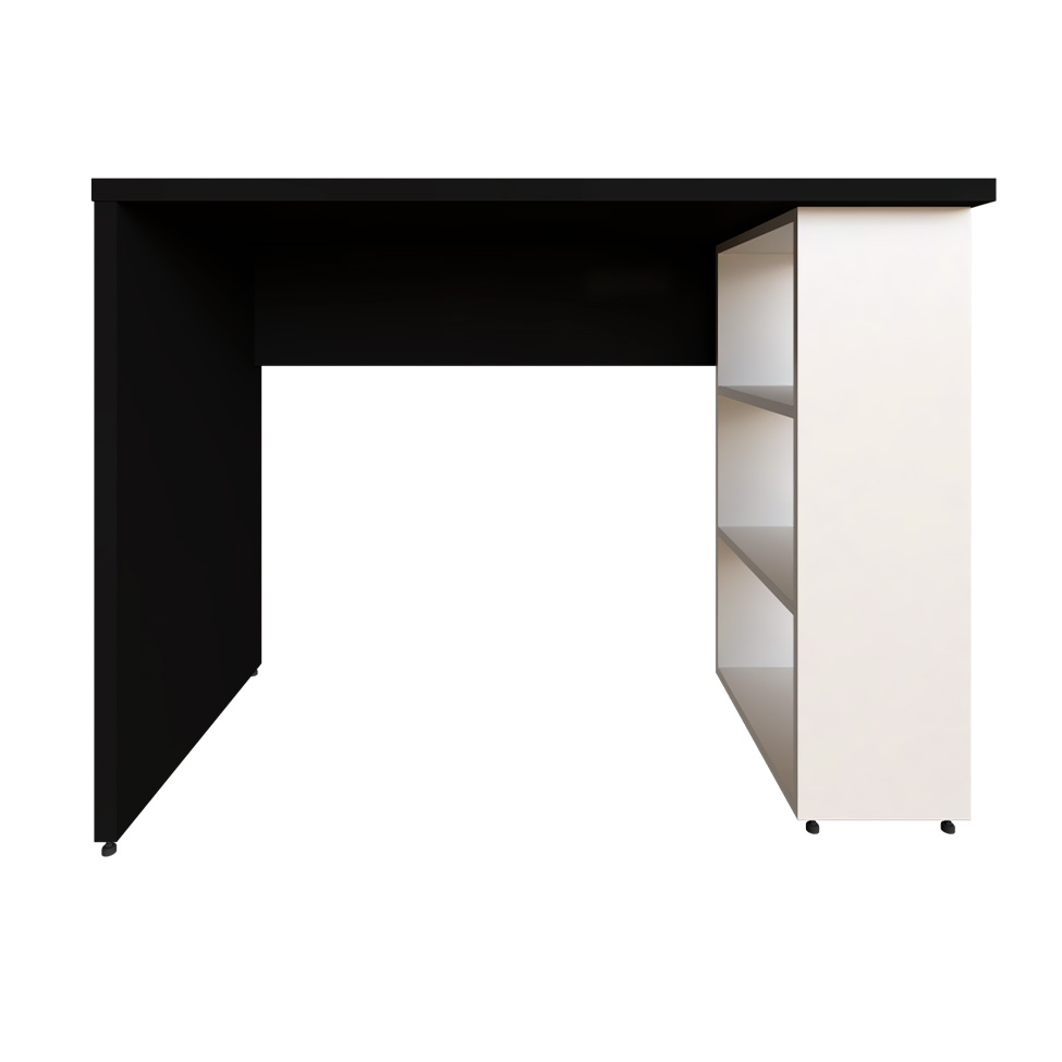 Escrivaninha Corp Preta e Branca 110 cm