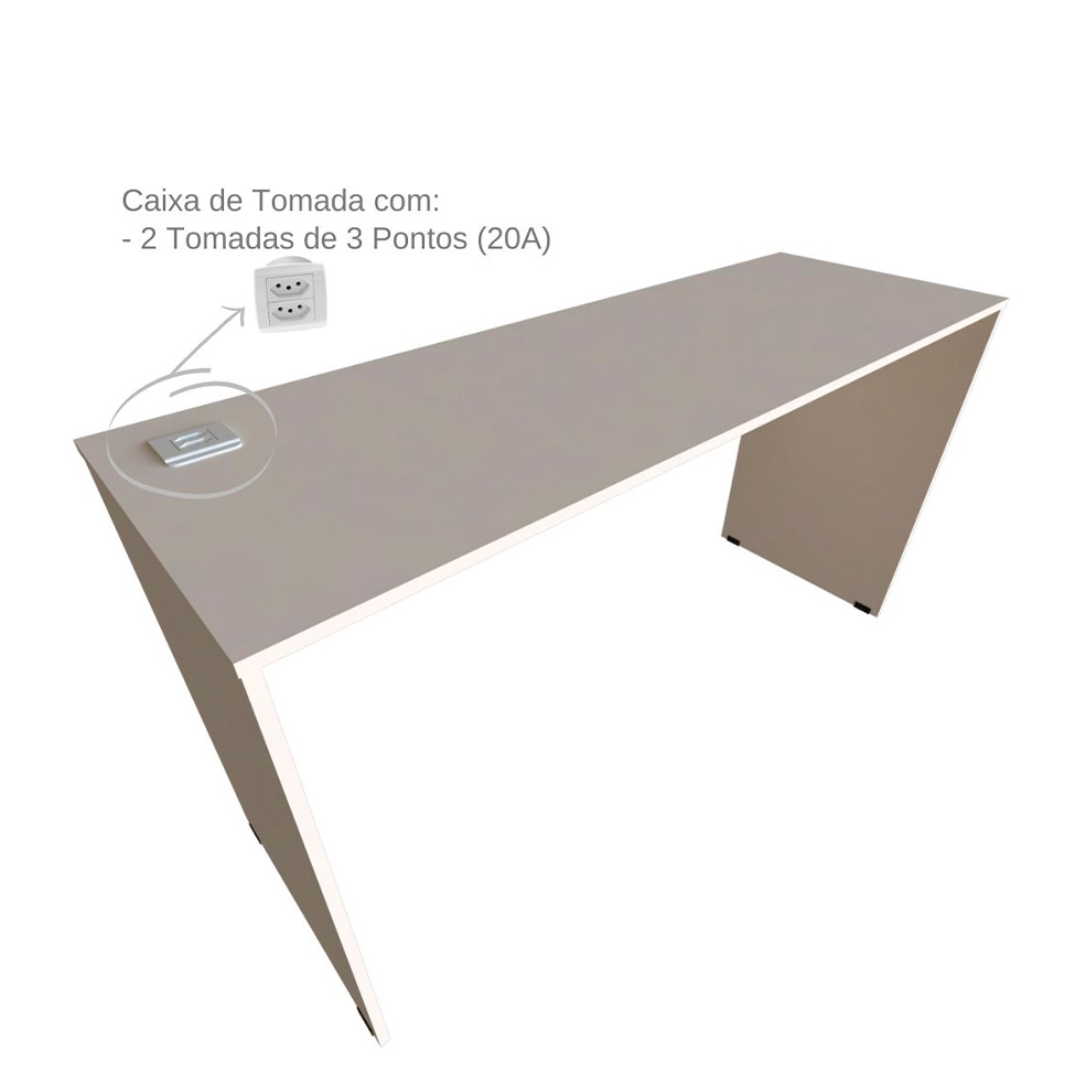Escrivaninha com Estante e Prateleira KitCubos Branca