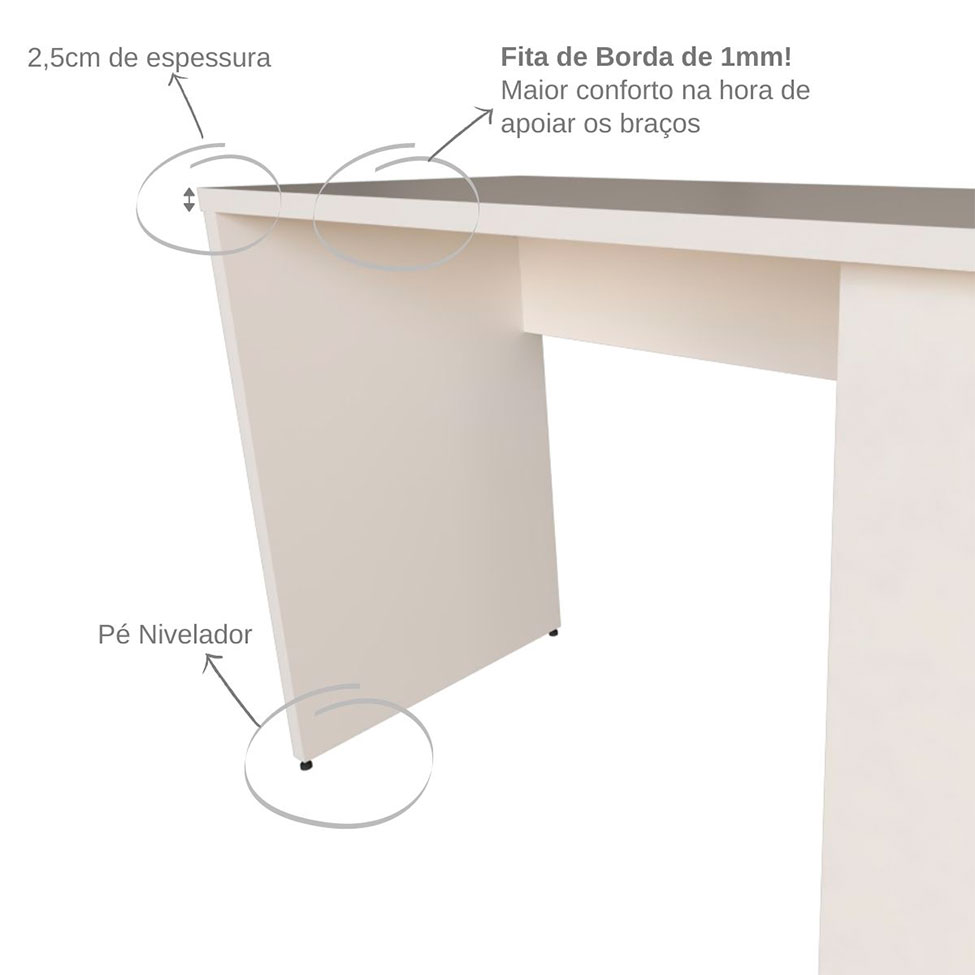Escrivaninha com Prateleira KitCubos Branca 90 cm