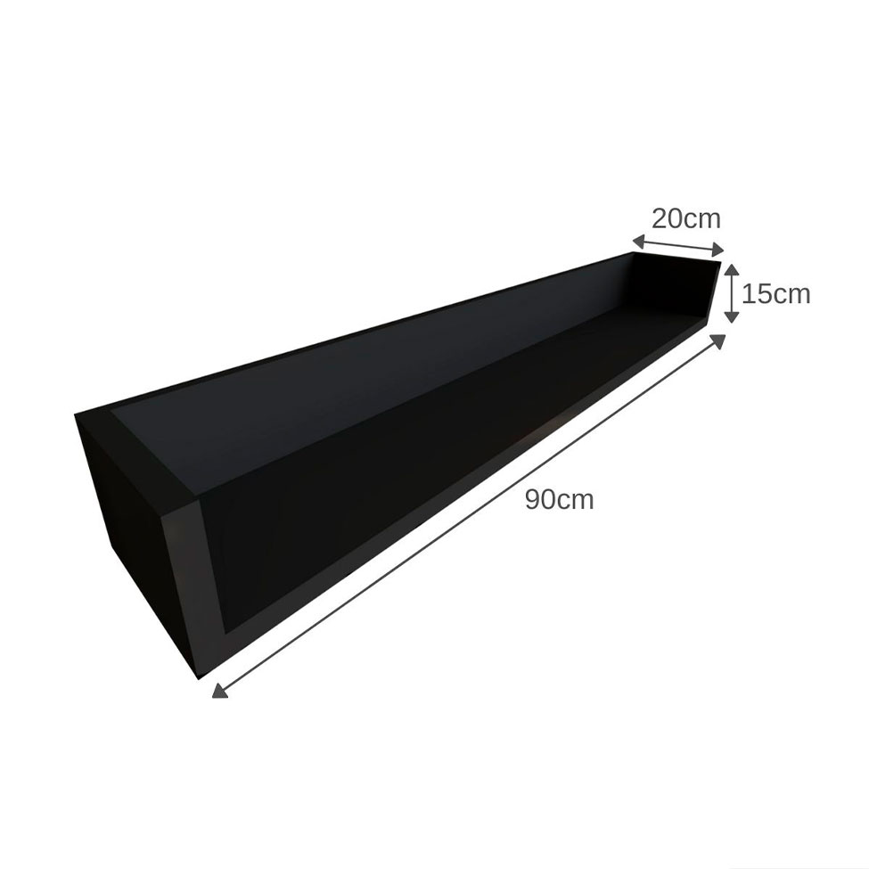 Escrivaninha com Prateleira KitCubos Preta 90 cm