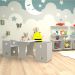 Mesa Infantil Quadrada KitCubos Cinza