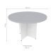 Mesa de Jantar Redonda Natus40 Branca e Cinza Cristal 120 cm