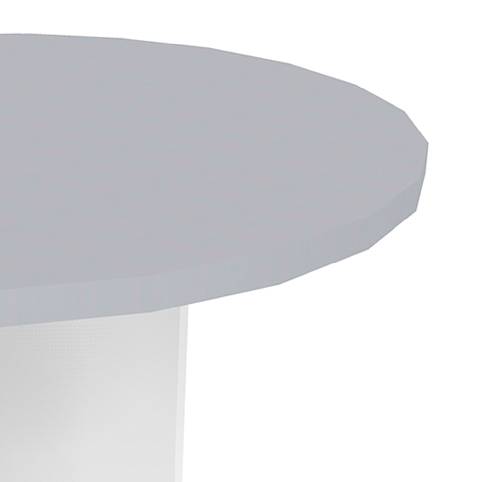 Mesa de Jantar Redonda Natus40 Branca e Cinza Cristal 120 cm