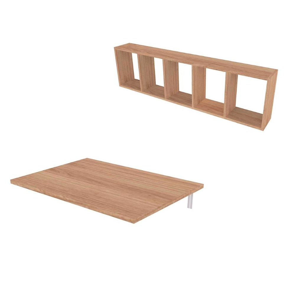 Mesa para Notebook Dobrável Blaine com Nicho Carvalho Mel