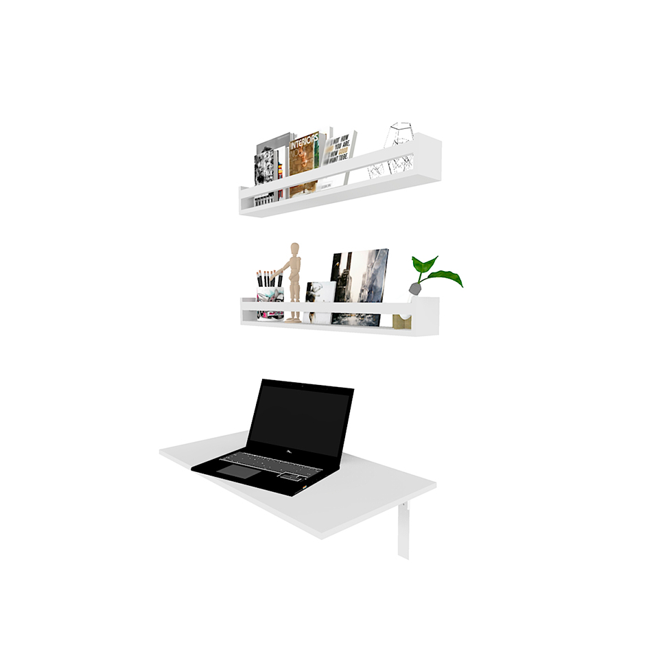 Mesa para Notebook Dobrável KitCubos Branca 60 cm