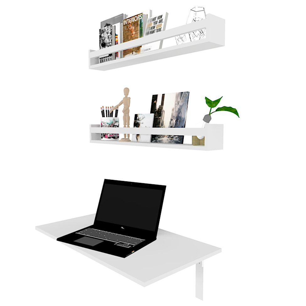 Mesa para Notebook Dobrável KitCubos Branca 80 cm