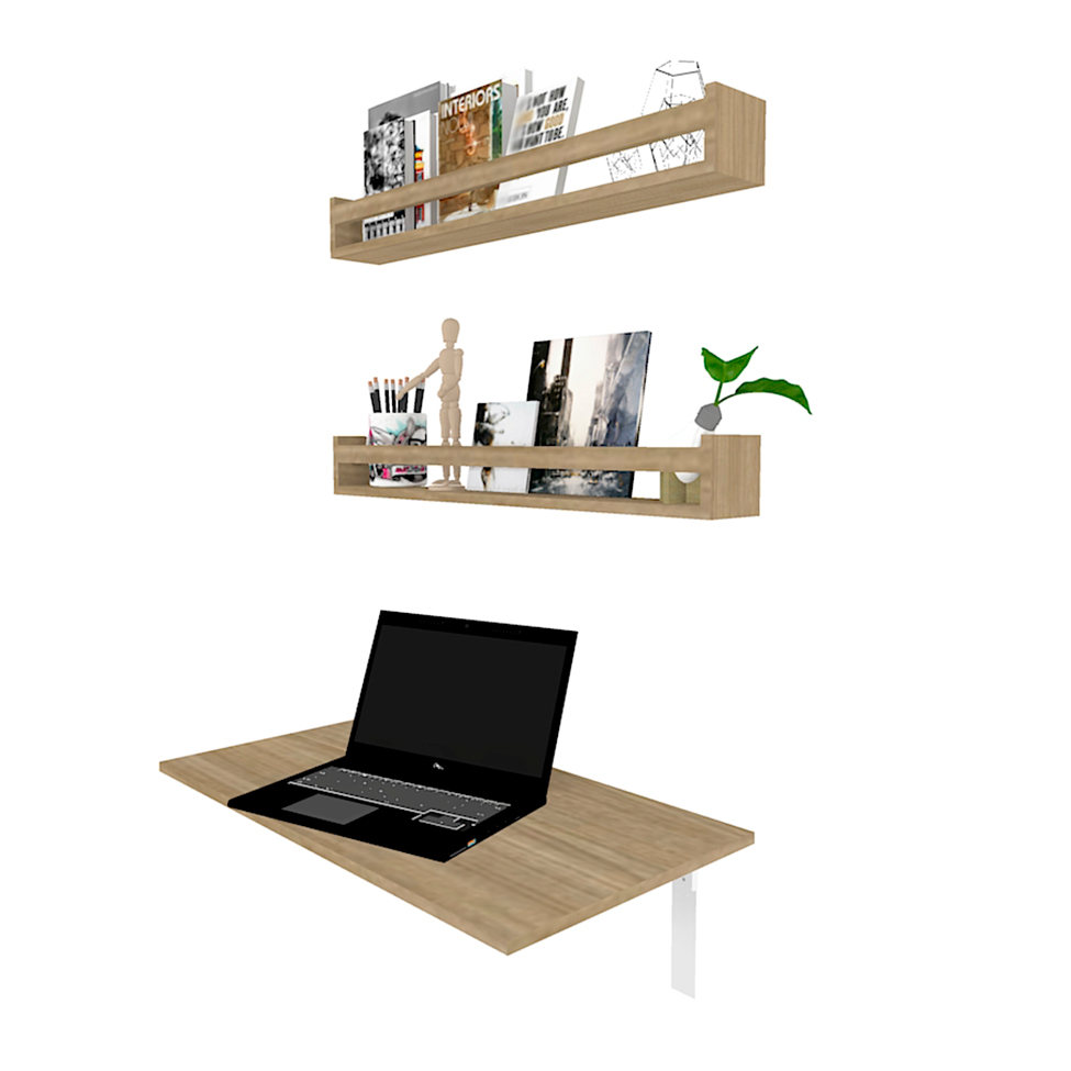 Mesa para Notebook Dobrável KitCubos Carvalho Mel 60 cm
