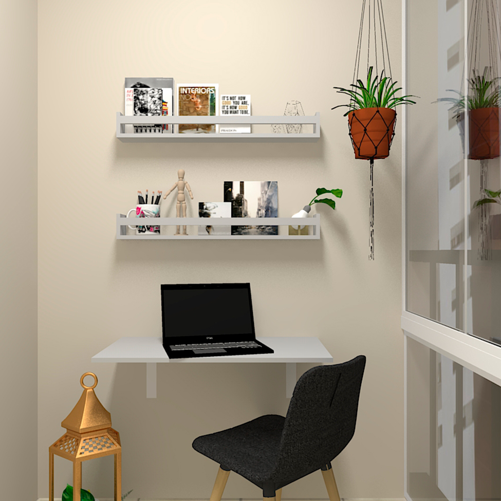 Mesa para Notebook Dobrável KitCubos Cinza Cristal 80 cm