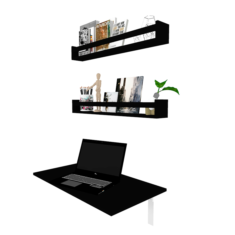 Mesa para Notebook Dobrável KitCubos Preta 60 cm