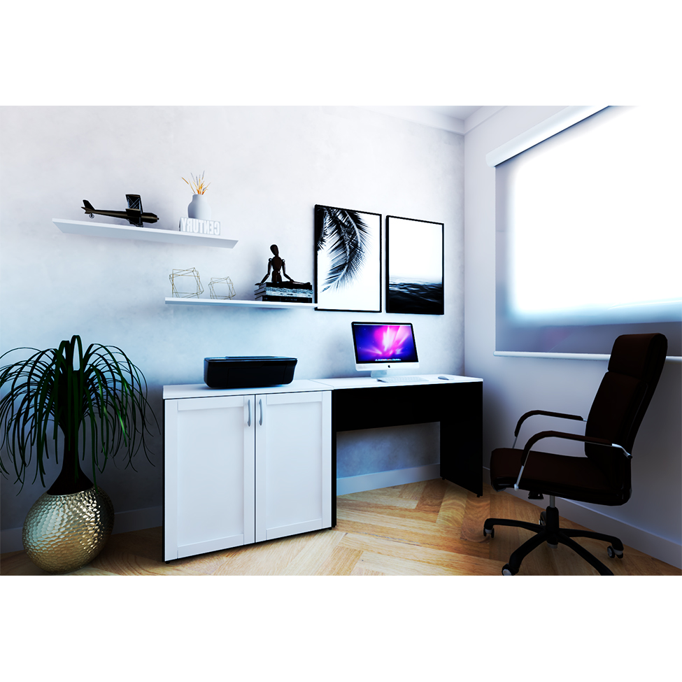 Mesa para Notebook KitCubos Preta e Branca