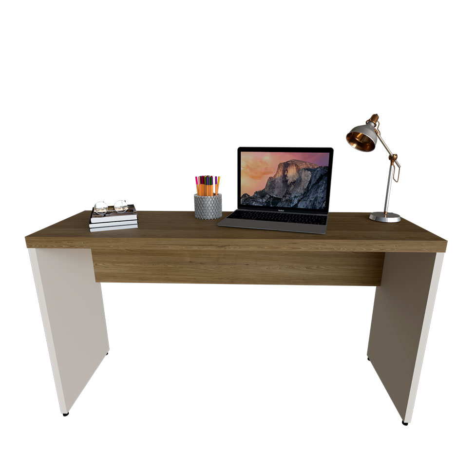 Mesa para Notebook Natus Branca e Carvalho 180 cm