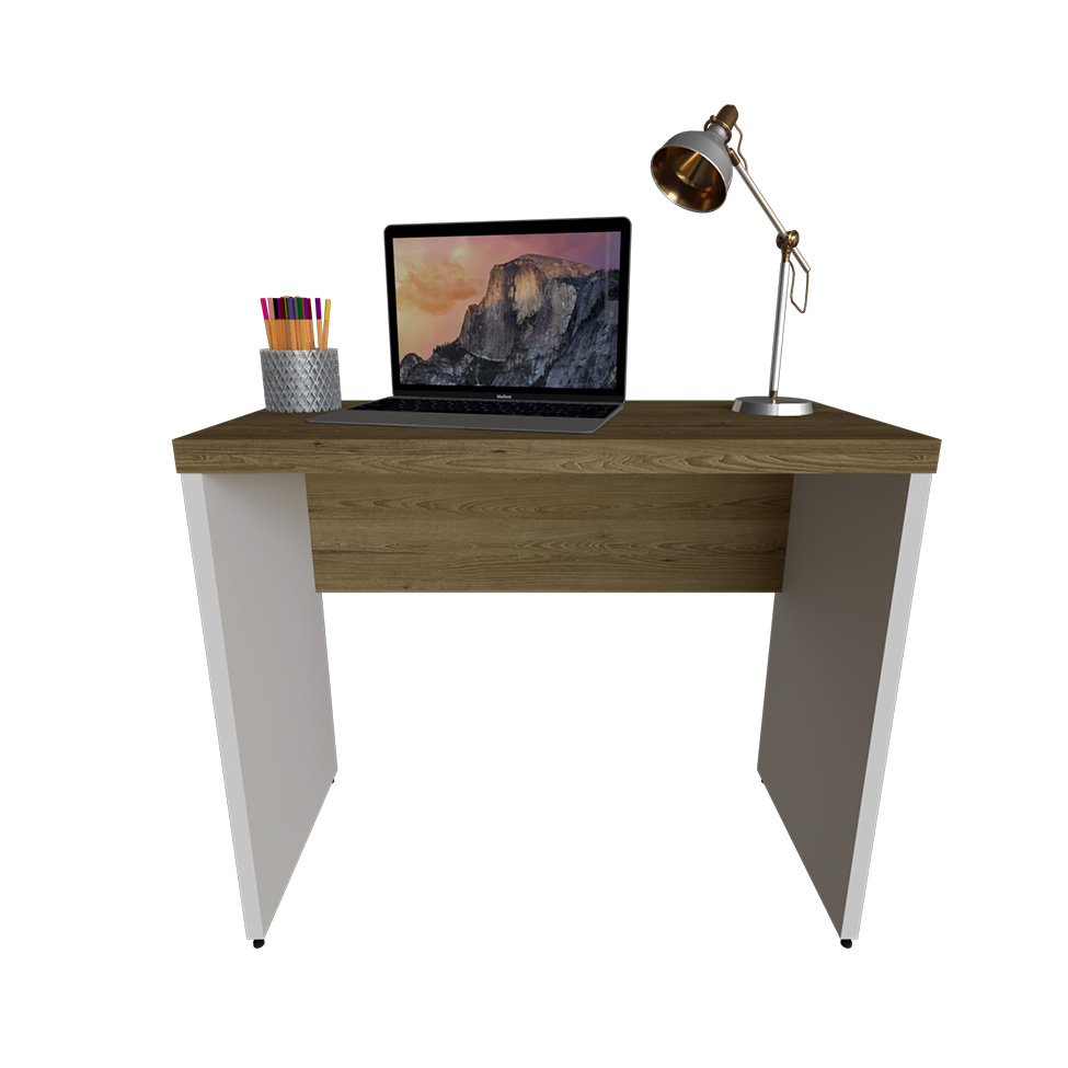 Mesa para Notebook Natus Branca e Carvalho 90 cm