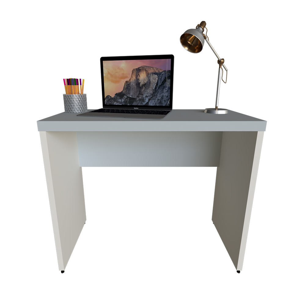 Mesa para Notebook Natus Branca e Cinza 100 cm