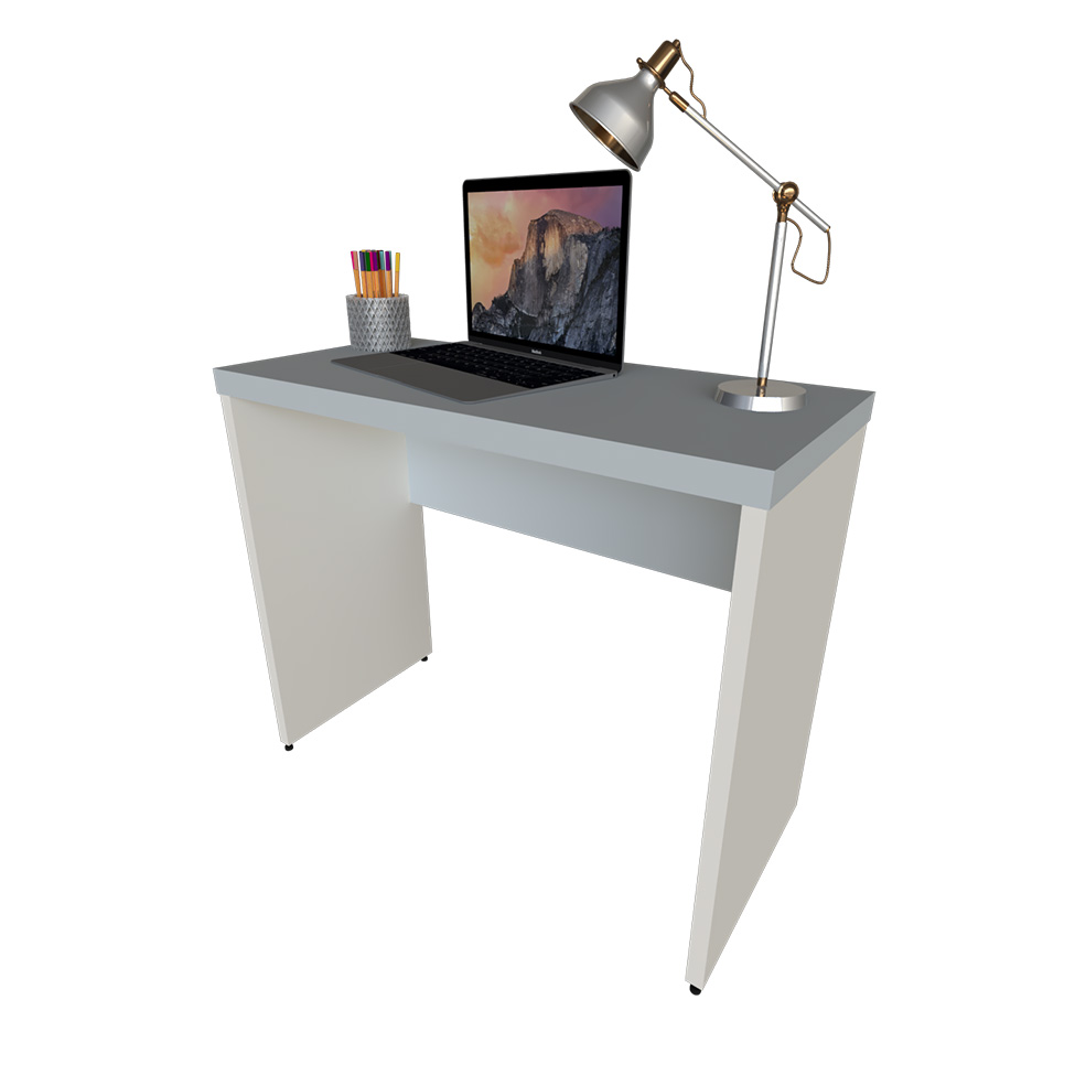 Mesa para Notebook Natus Branca e Cinza 100 cm