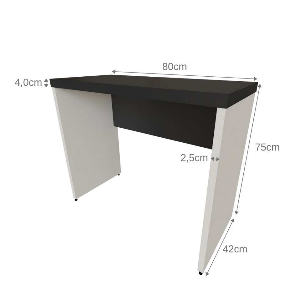Mesa para Notebook Natus Branca e Cinza 80 cm