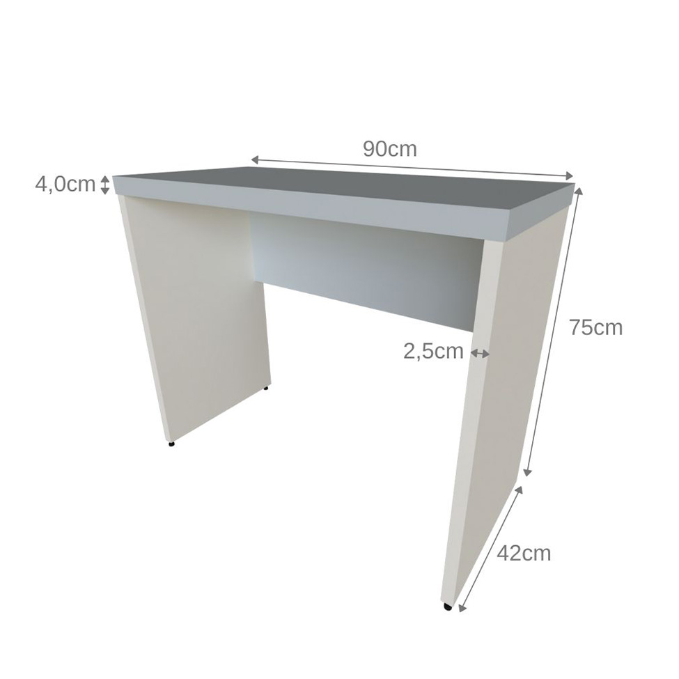Mesa para Notebook Natus Branca e Cinza 90 cm